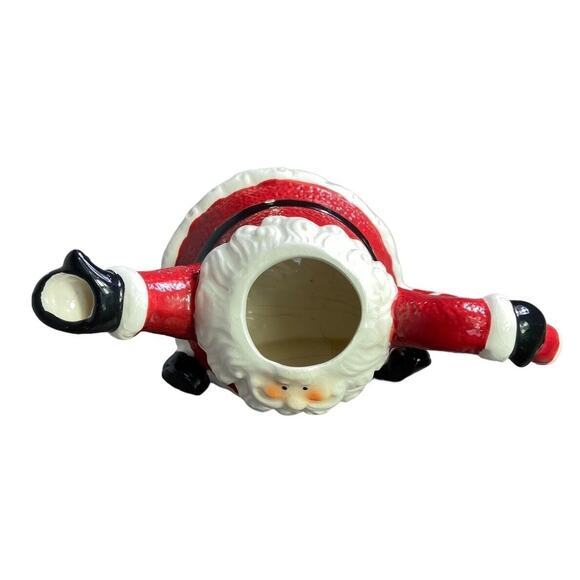 Vintage Santa Clause Christmas Teapot Hat Lid Handle Pour - Picture 8 of 9